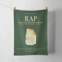 Thumbnail for Rapid City Regional Airport (RAP) design on dark green towel