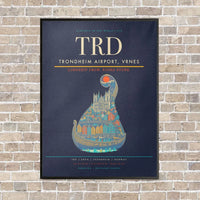 Thumbnail for Trondheim Airport, Vrnes TRD - Canvas Framed - Navy Blue