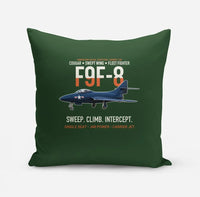 Thumbnail for F9F-8 Cougar Swept Wing Carrier Fighter design on dark green pillow