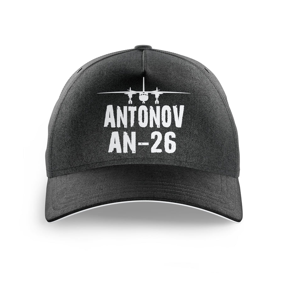 Antonov AN-26 & Plane aviation embroidery on durable cotton printed cap.