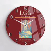 Thumbnail for Liège Airport (LGG) design on dark red no frame wall clock