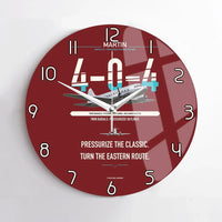 Thumbnail for Martin 4-0-4 design on dark red no frame wall clock