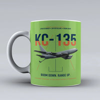 Thumbnail for KC-135 STRATOTANKER design on light green ceramic mug, double-side print