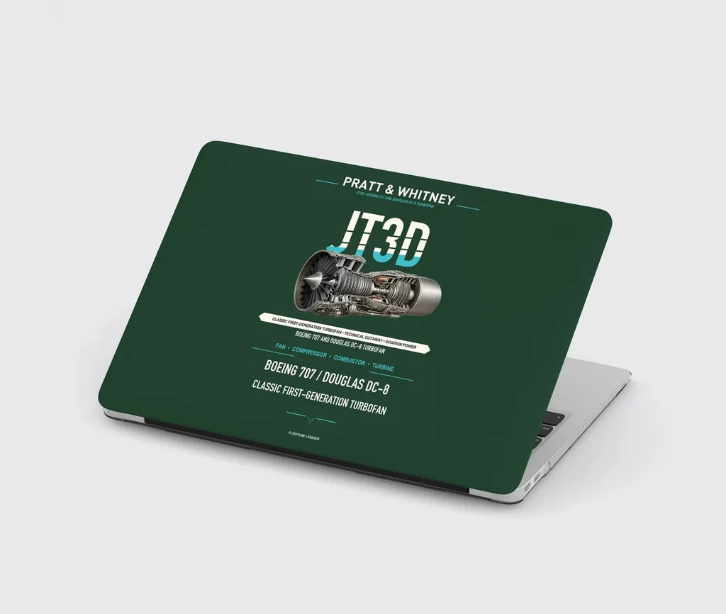 JT3D design on dark green MacBook case
