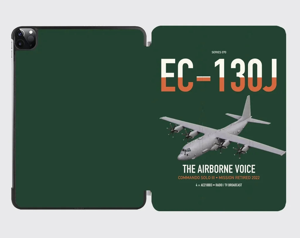 EC-130J Commando Solo III design on dark green ipad tablet case