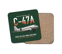 Thumbnail for C-47A Skytrain design on dark green 1 piece coaster
