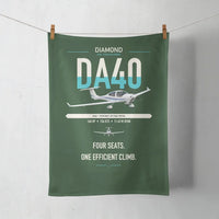 Thumbnail for Diamond DA40 design on dark green towel