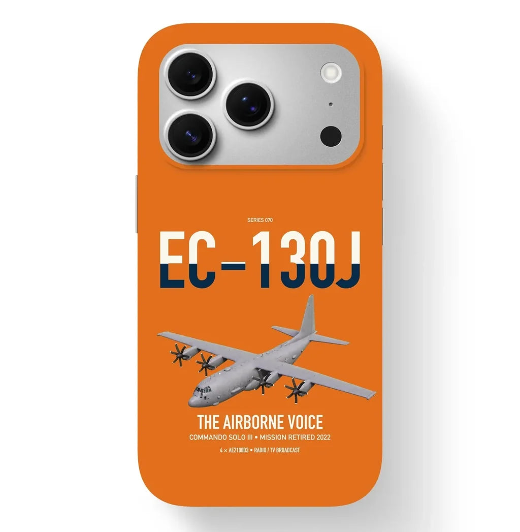EC-130J Commando Solo III design on orange magsafe iphone case, for iPhone 17 Pro