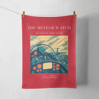 Thumbnail for VINTAGE G4212 - The Meteor Watch - Designed Towels design on red
