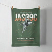 Thumbnail for Saab JAS 39C Gripen design on dark green towel