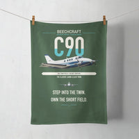 Thumbnail for Beechcraft King Air C90 design on dark green towel