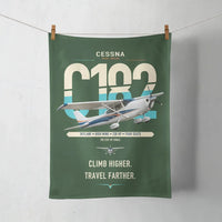 Thumbnail for Cessna 182 Skylane design on dark green towel