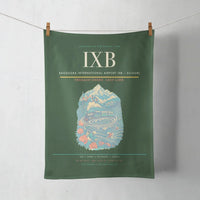 Thumbnail for Bagdogra International Airport (IXB) design on dark green towel