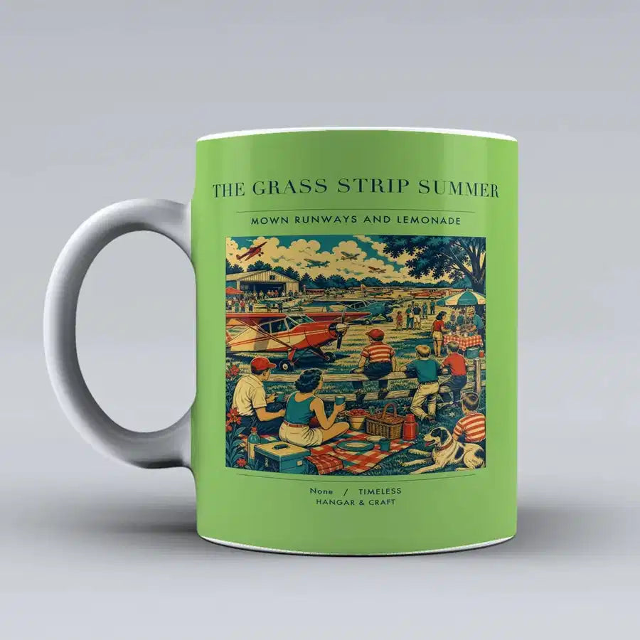 VINTAGE G4142 - The Grass Strip Summer - Ceramic Mug design on lightgreen