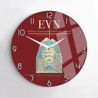 Thumbnail for Zvartnots International Airport (EVN) design on dark red no frame wall clock
