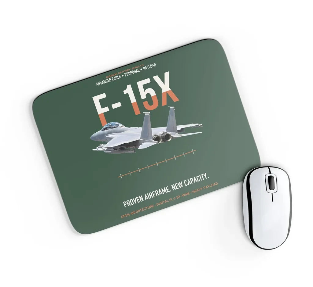 F-15X Advanced Eagle Proposal Proven Airframe New Capacity design on dark green rectangle mouse pad