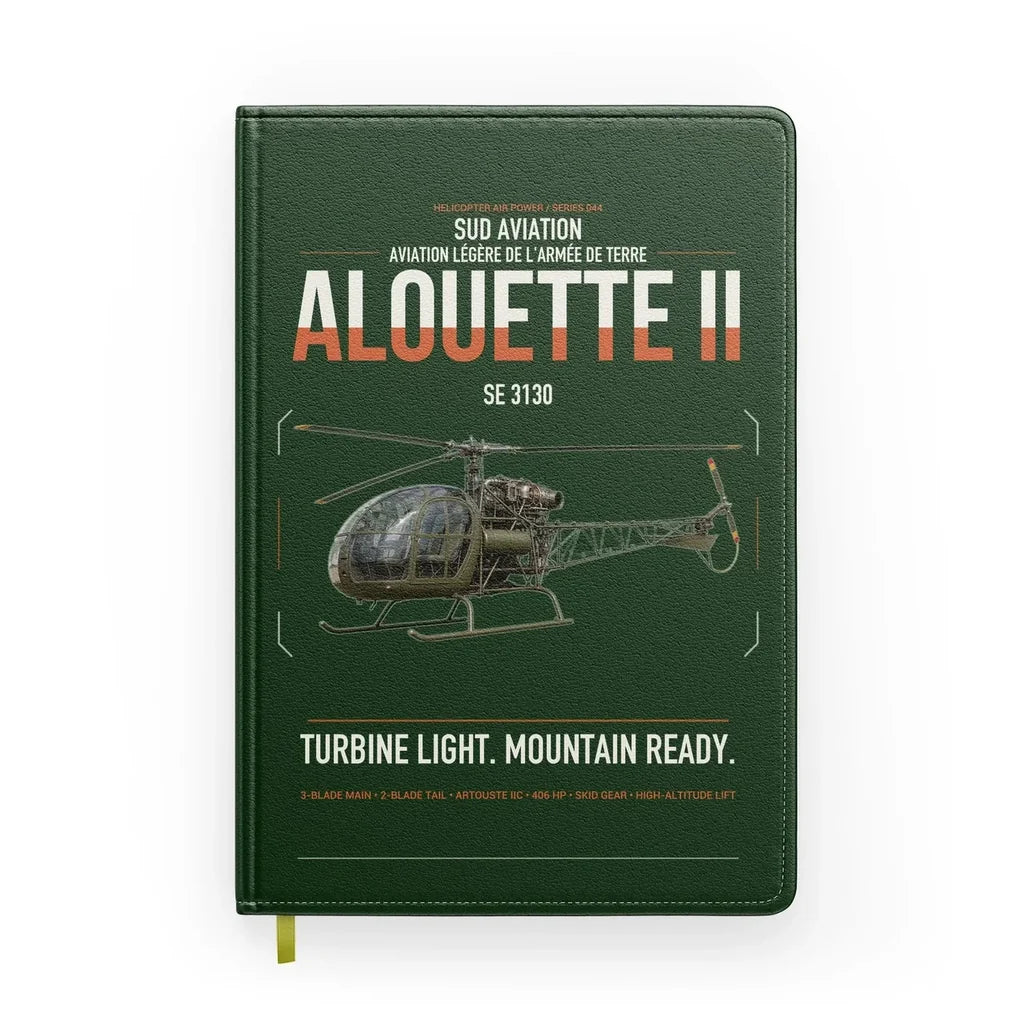 Sud Aviation SE 3130 Alouette II design on dark green notebook