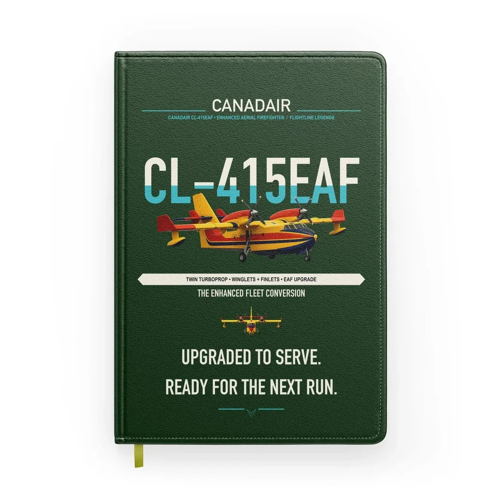 Canadair CL-415EAF design on dark green notebook