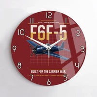 Thumbnail for F6F-5 Hellcat design on dark red no frame wall clock