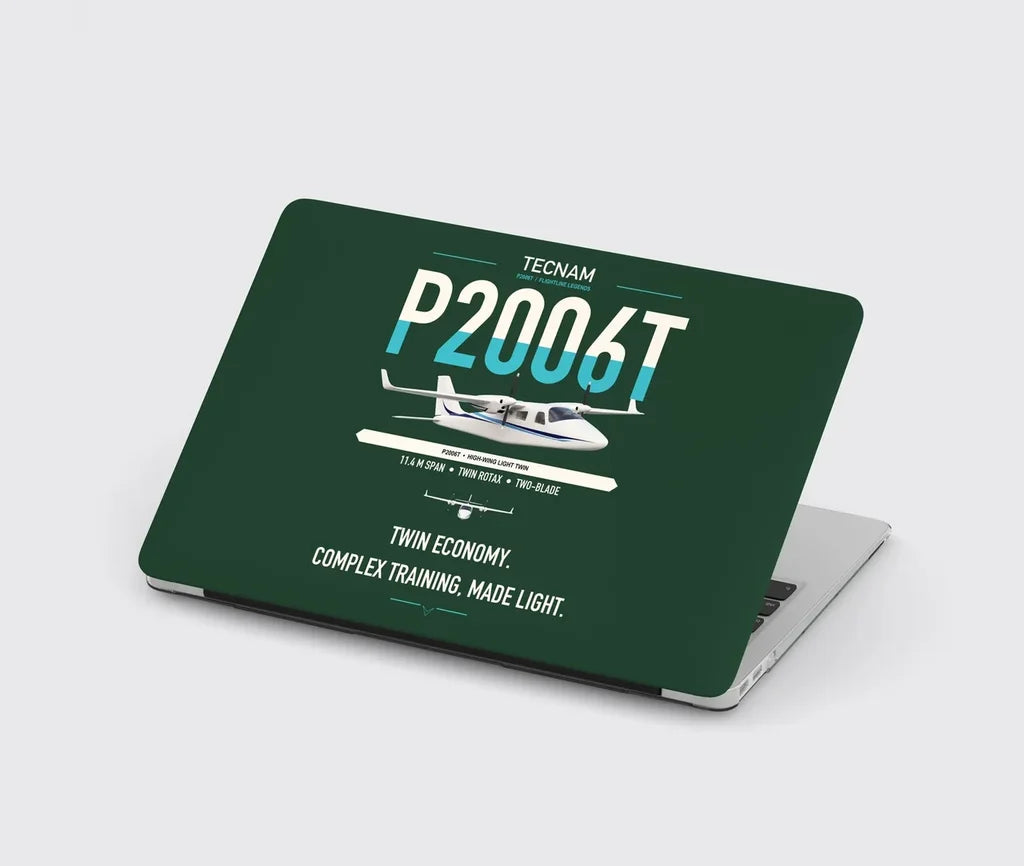 Tecnam P2006T design on dark green MacBook case
