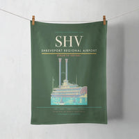 Thumbnail for Shreveport Regional Airport (SHV) design on dark green towel