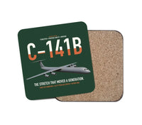 Thumbnail for C-141B Starlifter design on dark green 1 piece coaster