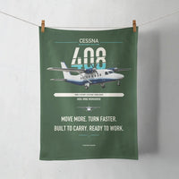 Thumbnail for Cessna 408 SkyCourier design on dark green towel