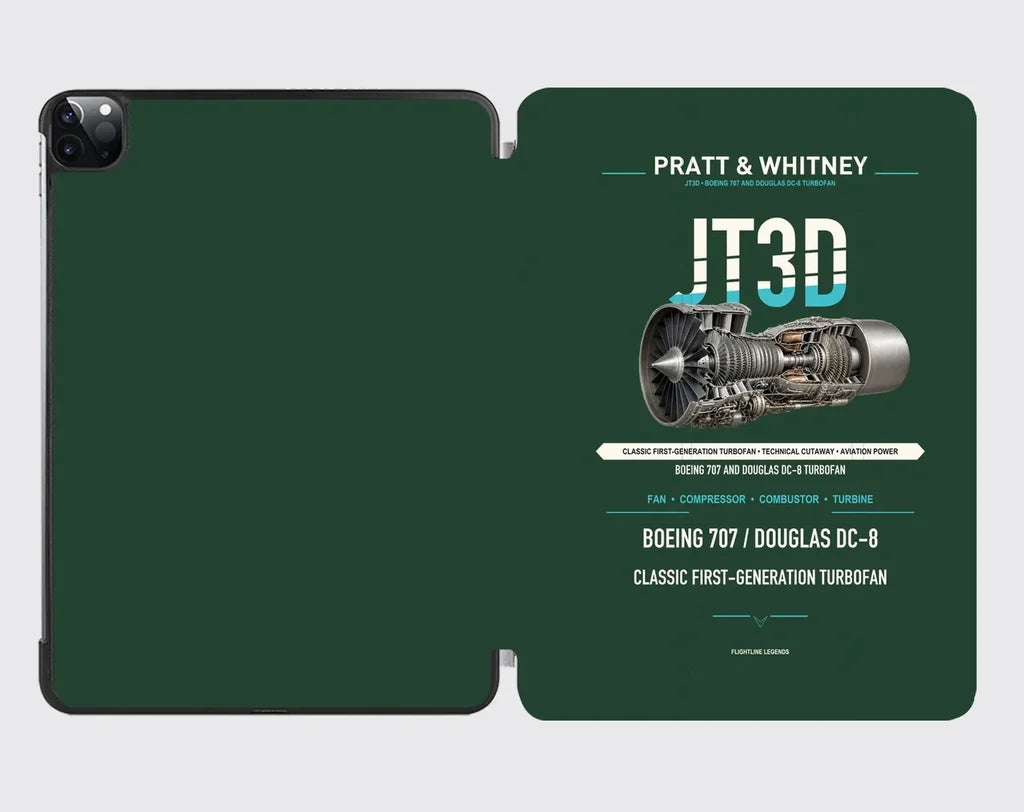 JT3D design on dark green ipad tablet case