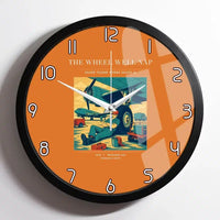 Thumbnail for VINTAGE G4267 - The Wheel Well Nap - Designed Wall Clocks design on orange framed