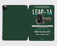 Thumbnail for CFM LEAP-1A design on dark green ipad tablet case