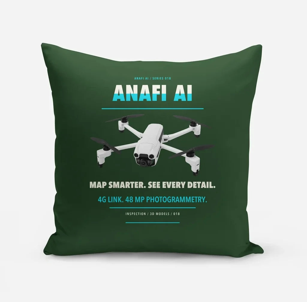 Parrot ANAFI Ai design on dark green pillow