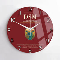 Thumbnail for Des Moines International Airport (DSM) design on dark red no frame wall clock