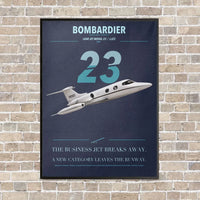 Thumbnail for Bombardier Learjet 23 vertical canvas print - framed - navy blue background