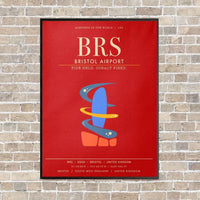 Thumbnail for Bristol Airport BRS - Canvas Framed - Red