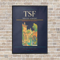 Thumbnail for Treviso Airport TSF vertical canvas print - framed - navy blue background