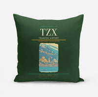 Thumbnail for Trabzon Airport (TZX) design on dark green pillow