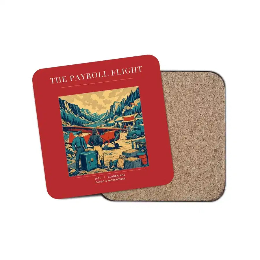 The Payroll Flight - Designed Coasters design on red 1-piece