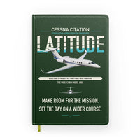 Thumbnail for Cessna Citation Latitude design on dark green notebook