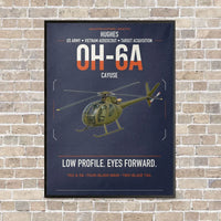 Thumbnail for Hughes OH-6A Cayuse vertical canvas print - framed - navy blue background