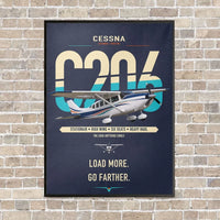 Thumbnail for Cessna 206 Stationair vertical canvas print - framed - navy blue background