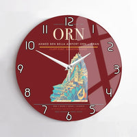 Thumbnail for Ahmed Ben Bella Airport (ORN) design on dark red no frame wall clock