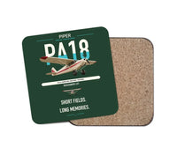 Thumbnail for Piper PA-18 Super Cub design on dark green 1 piece coaster