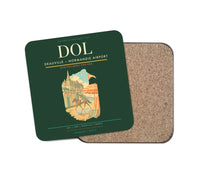Thumbnail for Deauville – Normandie Airport (DOL) design on dark green 1 piece coaster