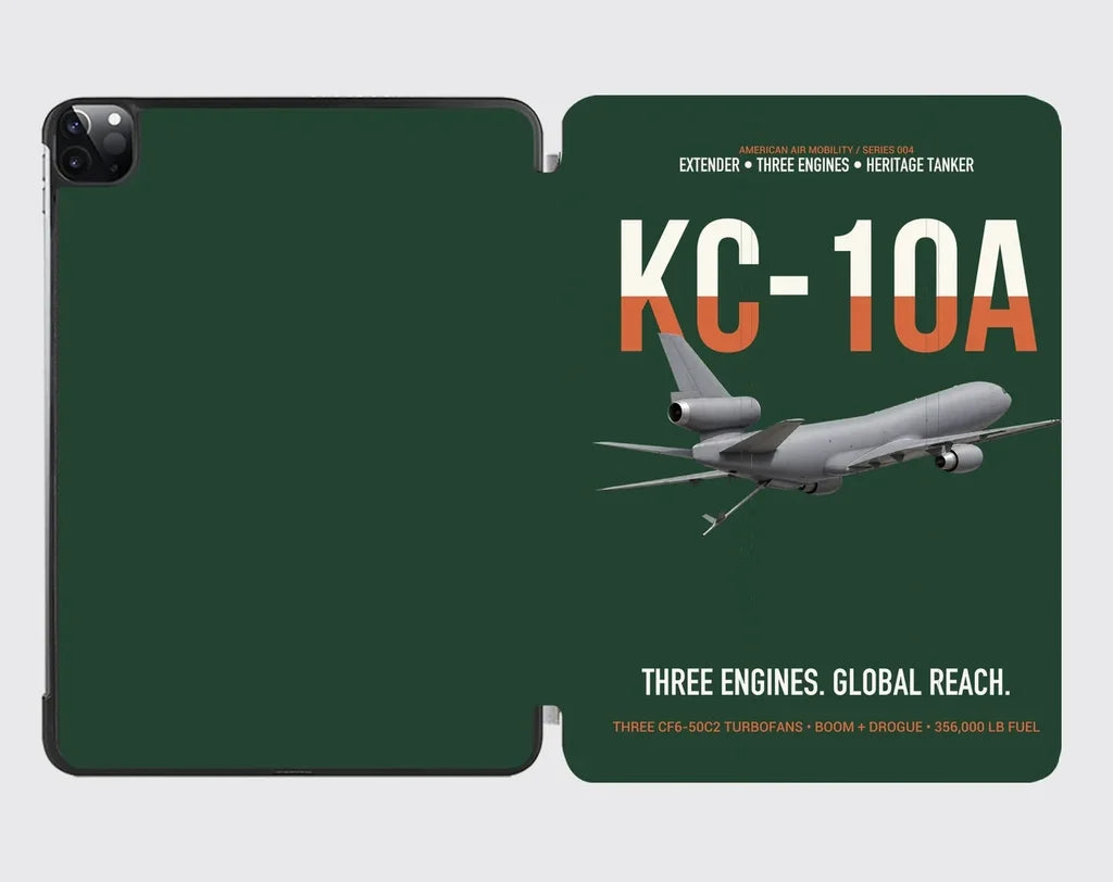 KC-10A EXTENDER design on dark green ipad tablet case