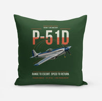 Thumbnail for P-51D Mustang design on dark green pillow