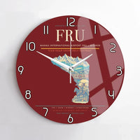 Thumbnail for Manas International Airport (FRU) design on dark red no frame wall clock