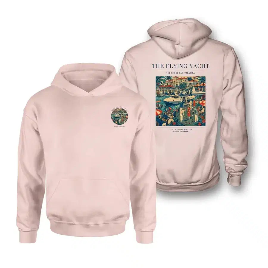 VINTAGE G4075 - The Flying Yacht - Double-Side Hoodie design on pink double side