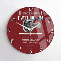 Thumbnail for PW1100G-JM design on dark red no frame wall clock