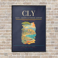 Thumbnail for Calvi - Sainte-Catherine Airport CLY vertical canvas print - framed - navy blue background
