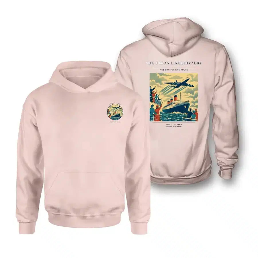 VINTAGE G4307 - The Ocean Liner Rivalry - Double-Side Hoodie design on pink double side